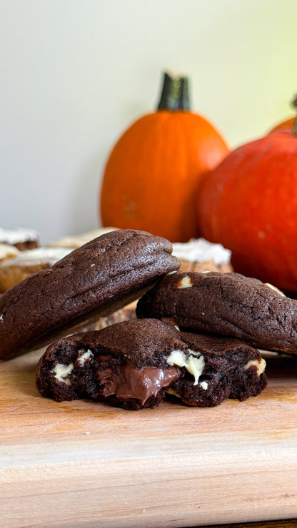 Obligatory Fall B*tch Flavour cookie cut open to show the Nutella filling