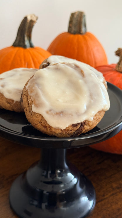 Cinnamon roll cookies with cream cheese glaze from The Bearded Baker's fall rotation