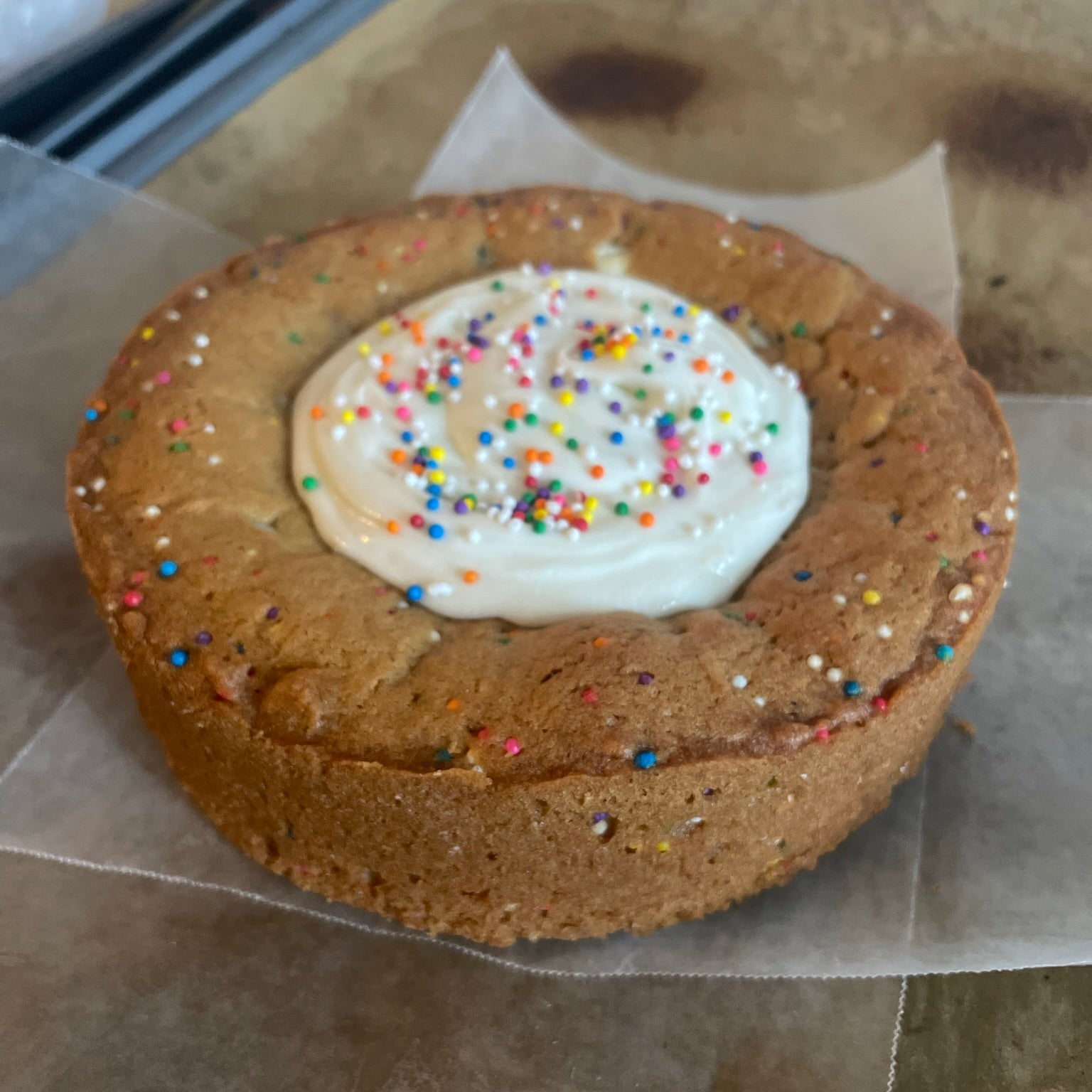 The Birthday Beast from the Bearded Baker in Toronto. OG cookie dough, with sprinkles and white chocolate, filled with a white chocolate butter cream.