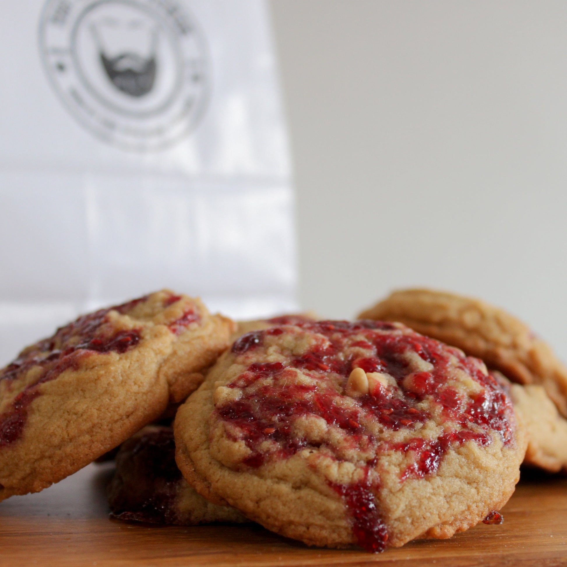 Old School Jam peanut butter and jam cookies from The Bearded Baker